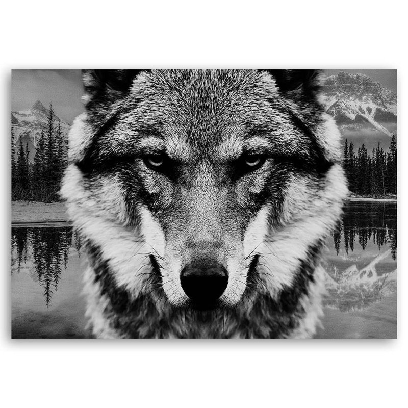 Alpen Home 'Black and White Wolf' Wrapped Canvas Graphic Art Print